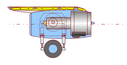 компоновка шасси вокруг ТРДД с задним положением вентилятора