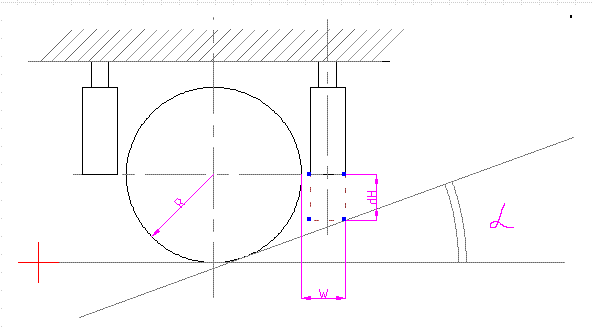 расчётная схема для определения удлинения амортизатора